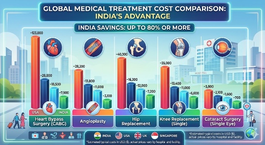 Cost Comparison of Medical treatment in India