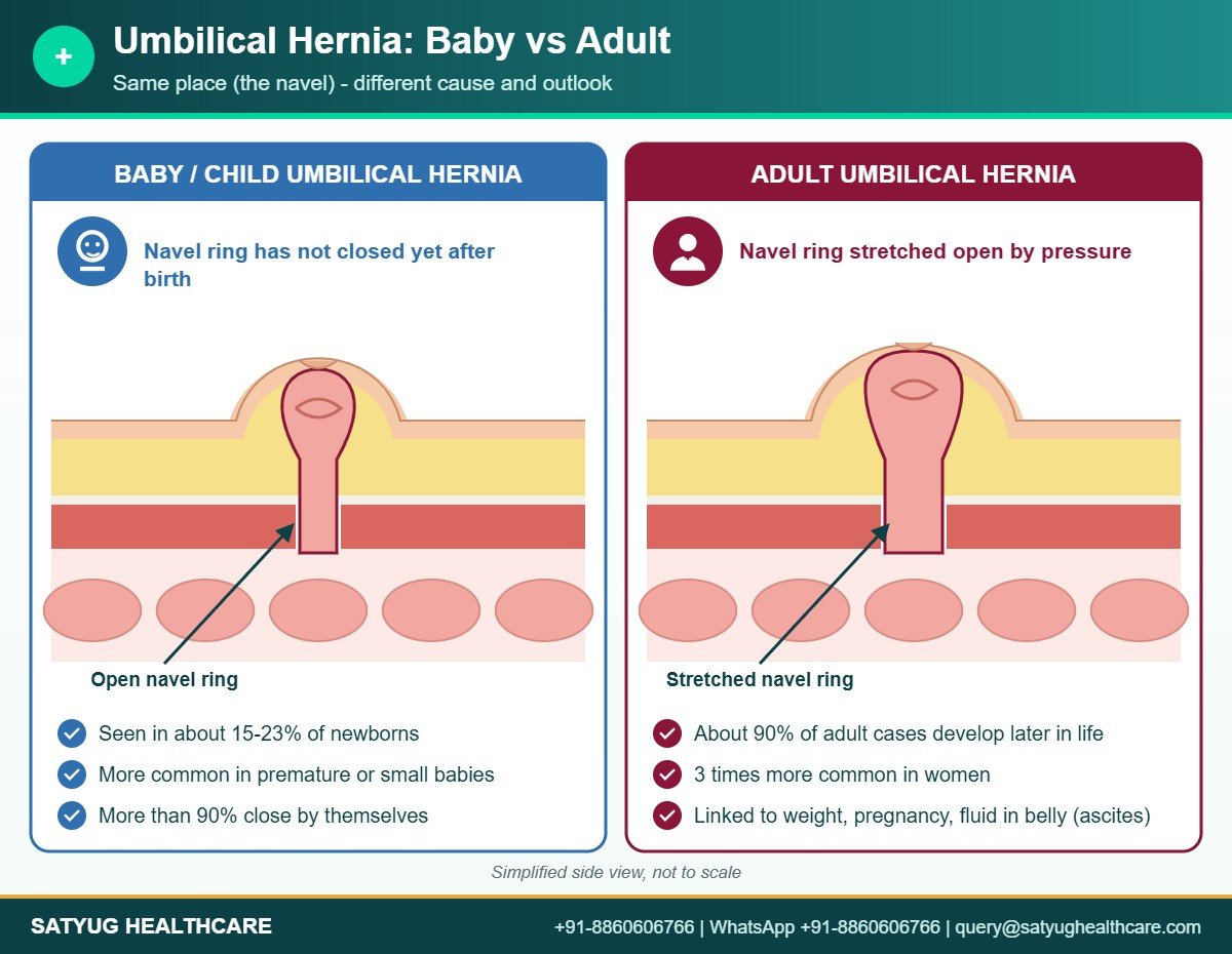 Umbilical Hernia: Causes, Symptoms, Surgery (Adults & Children) & Cost in India