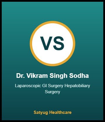 Dr. Vikram Singh Sodha is GI Surgeon at NIMS Hospital, Shobha Nagar, Jaipur