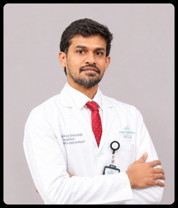 Dr. Abhinav Thaduri is Head & Neck Surgical Oncologist at Continental Hospitals, Financial District, Hyderabad