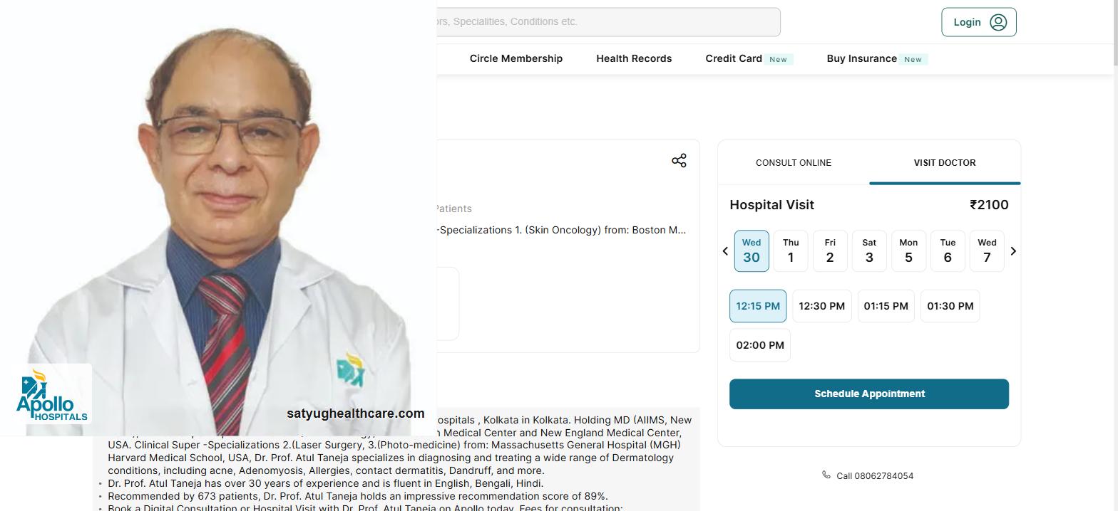Dr. Atul Taneja is Specialist at Apollo Gleneagles Hospitals