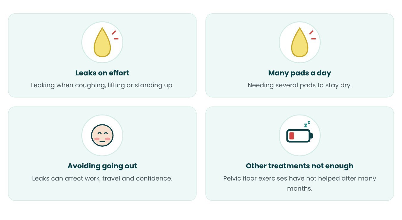 Symptoms that may need Artificial Urinary Sphincter - in pictures