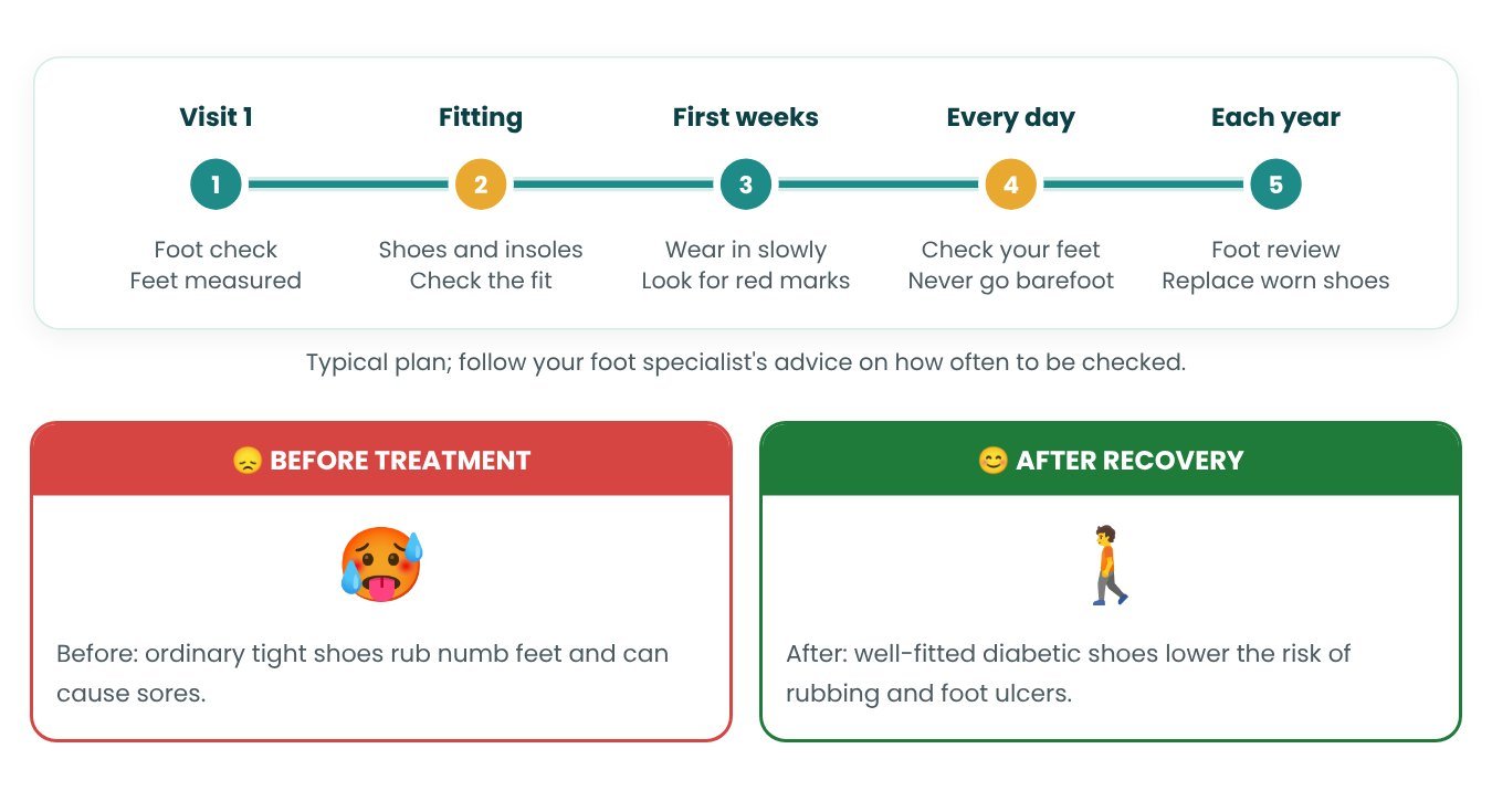 Recovery timeline after Diabetic Shoes and Sandals