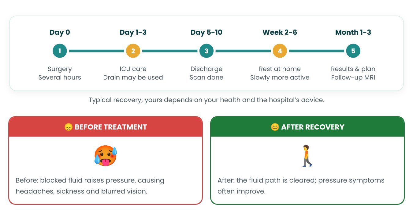 Recovery timeline after Intraventricular Brain Tumour Surgery