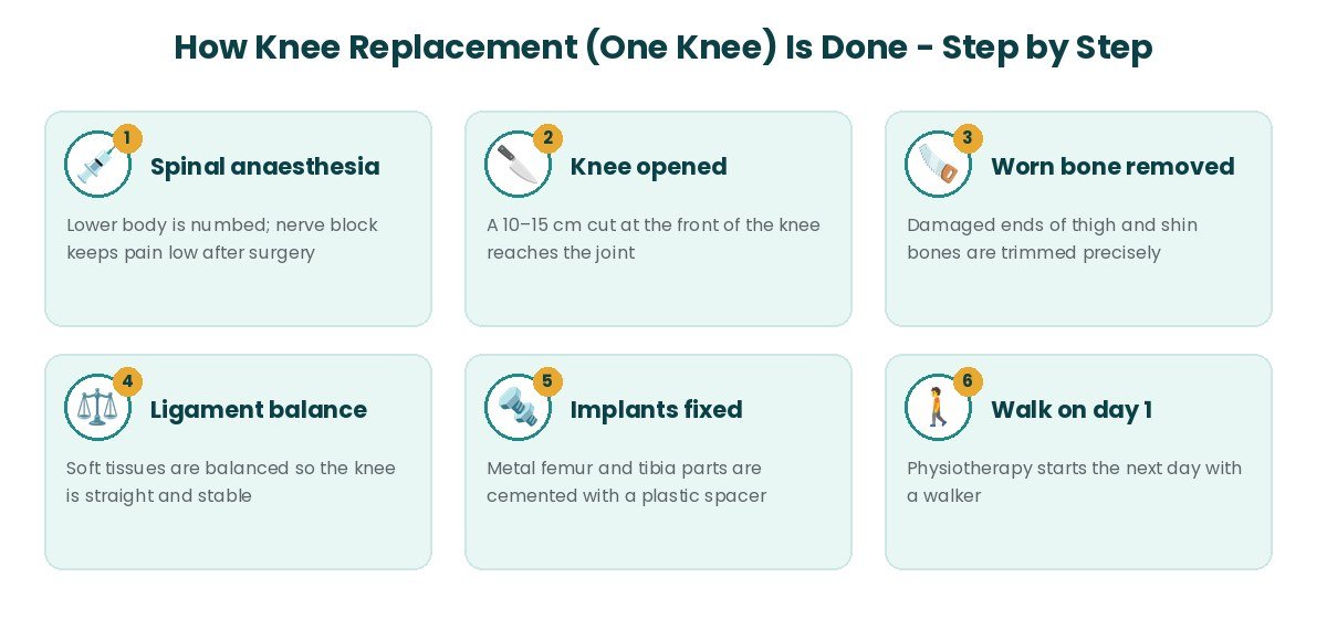 Knee Replacement (One Knee) procedure steps